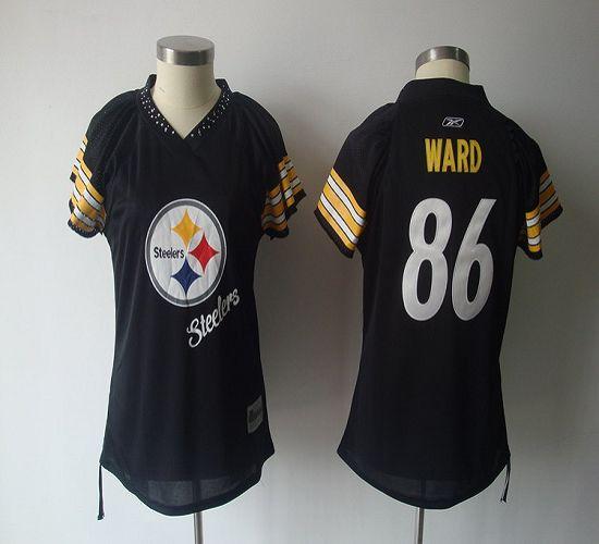 Steelers #86 Hines Ward Black 2011 Women's Field Flirt Stitched NFL Jersey
